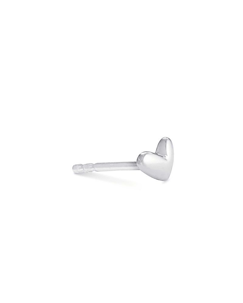 Ari Heart Single Stud Earring in Sterling Silver image number 1